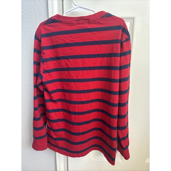 Polo Ralph Lauren Stripe Sweatshirt Youth S 8 Red Blue Crew Neck Long sleeves - Picture 4 of 5